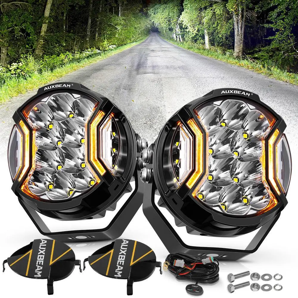 V-Ultra Series | 5 Inch 172W Led Side Shooter White Pod Lights With Amber Drl 1