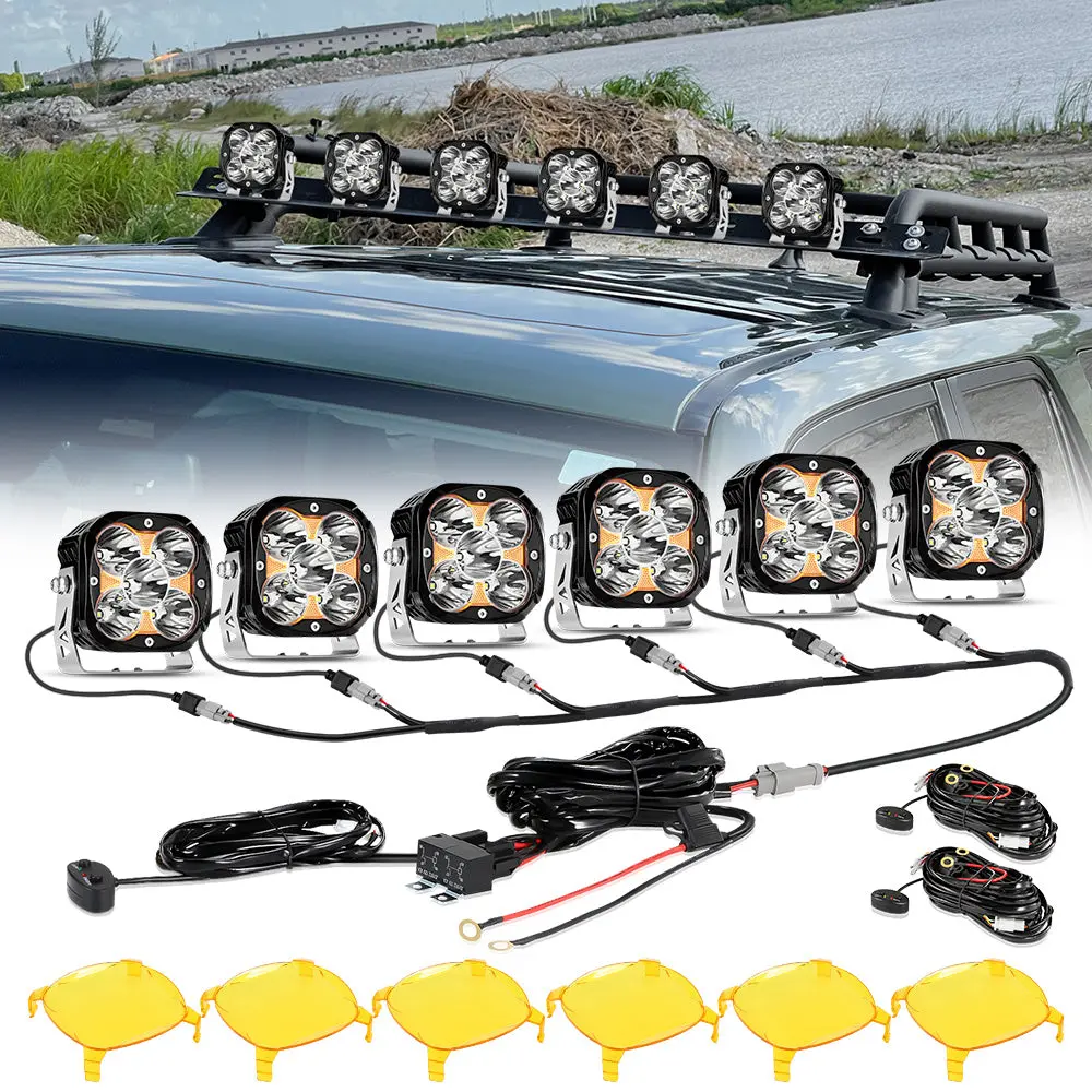 Xp-Ultra Series 4.5 Inch 128W 15200Lm Spot Beam Led Pod Lights Off Road Lights With Amber Drl 5