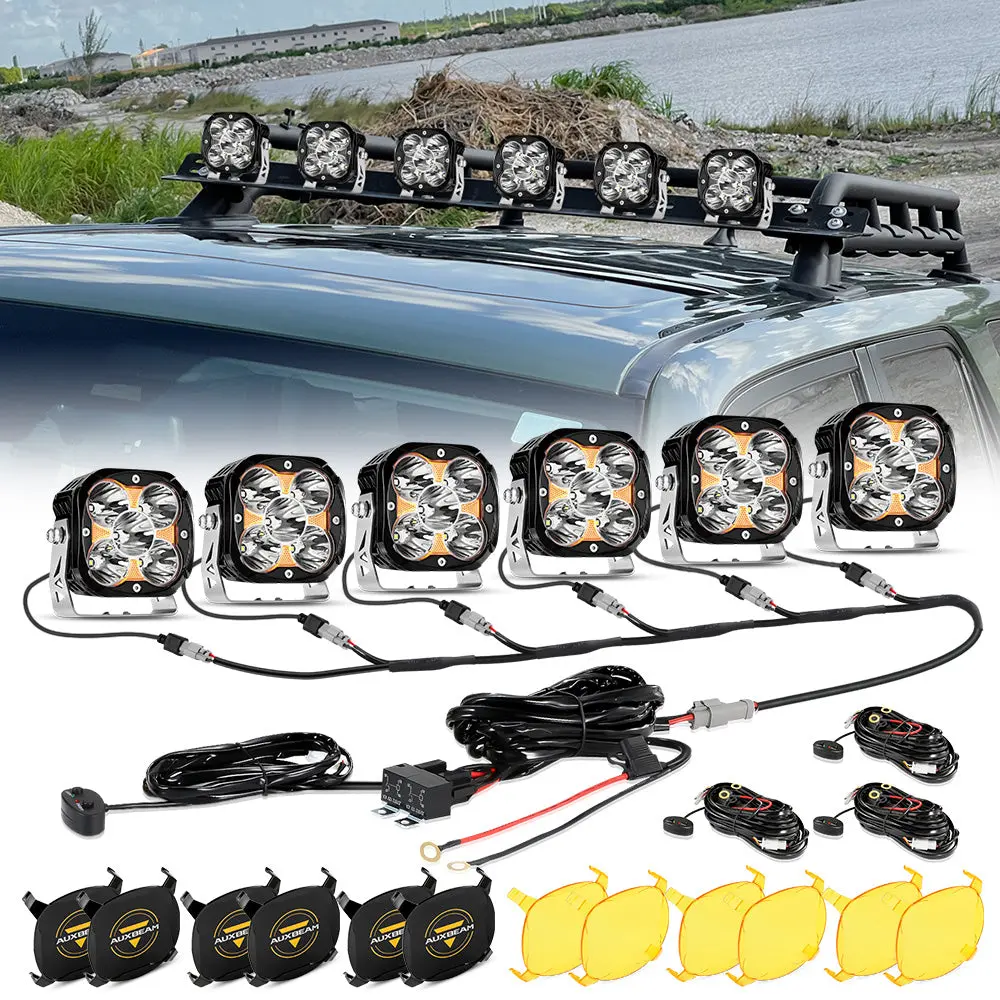 Xp-Ultra Series 4.5 Inch 128W 15200Lm Spot Beam Led Pod Lights Off Road Lights With Amber Drl 6