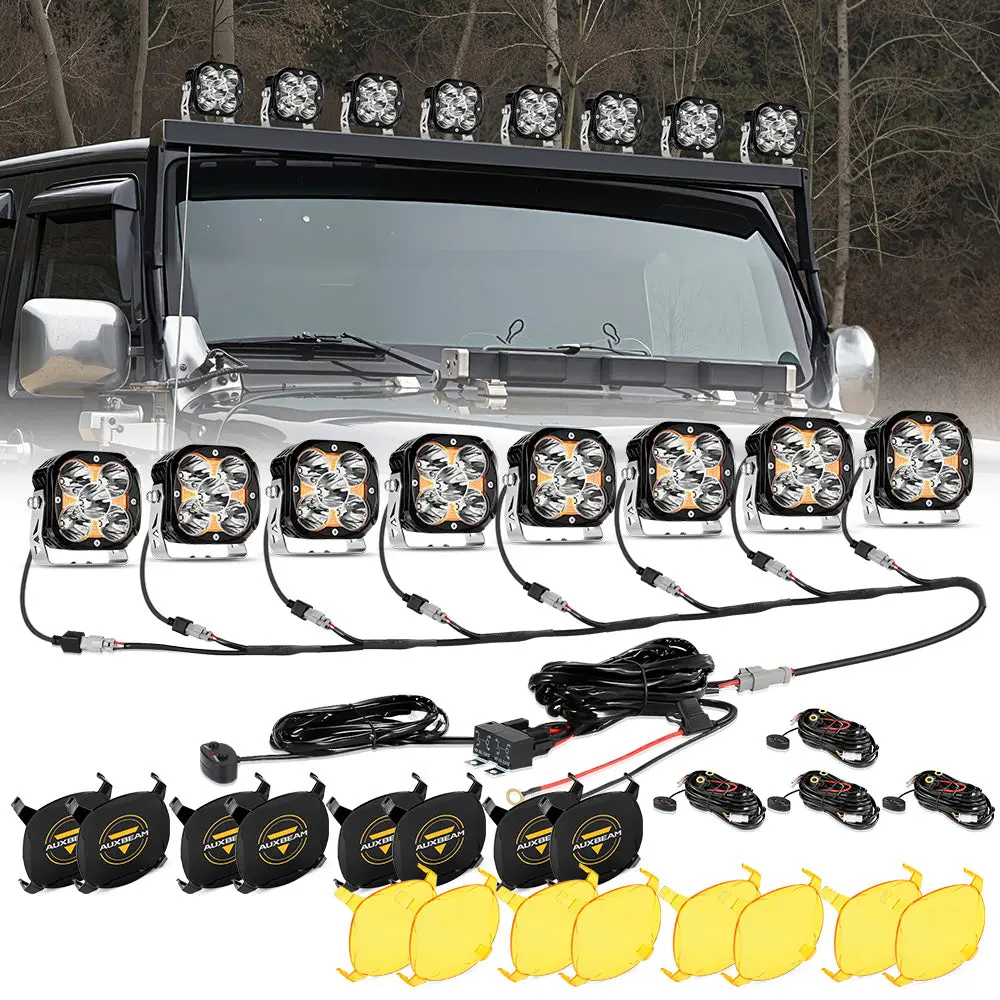 Xp-Ultra Series 4.5 Inch 128W 15200Lm Spot Beam Led Pod Lights Off Road Lights With Amber Drl 8