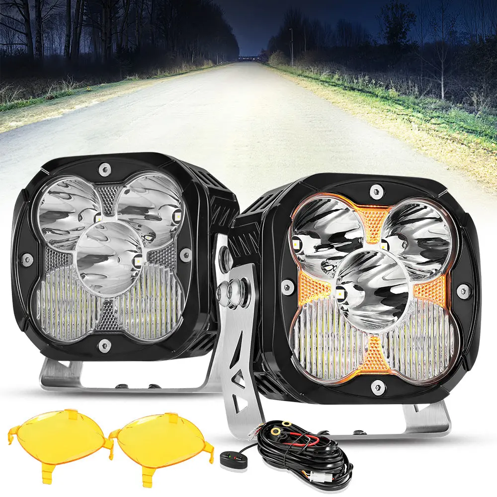 Xp-Ultra Series 4.5 Inch Combo Beam Led Pod Lights Off Road Lights With Amber Drl 1