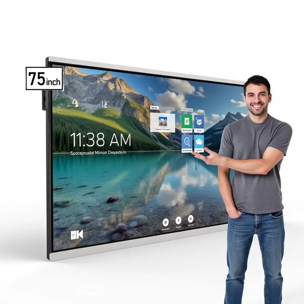Luminex 75-Inch 4K Uhd & Ai Built-In Camera Smart Interactive Whiteboard, Android 13.0, Ram 8Gb, Storage 128Gb 1