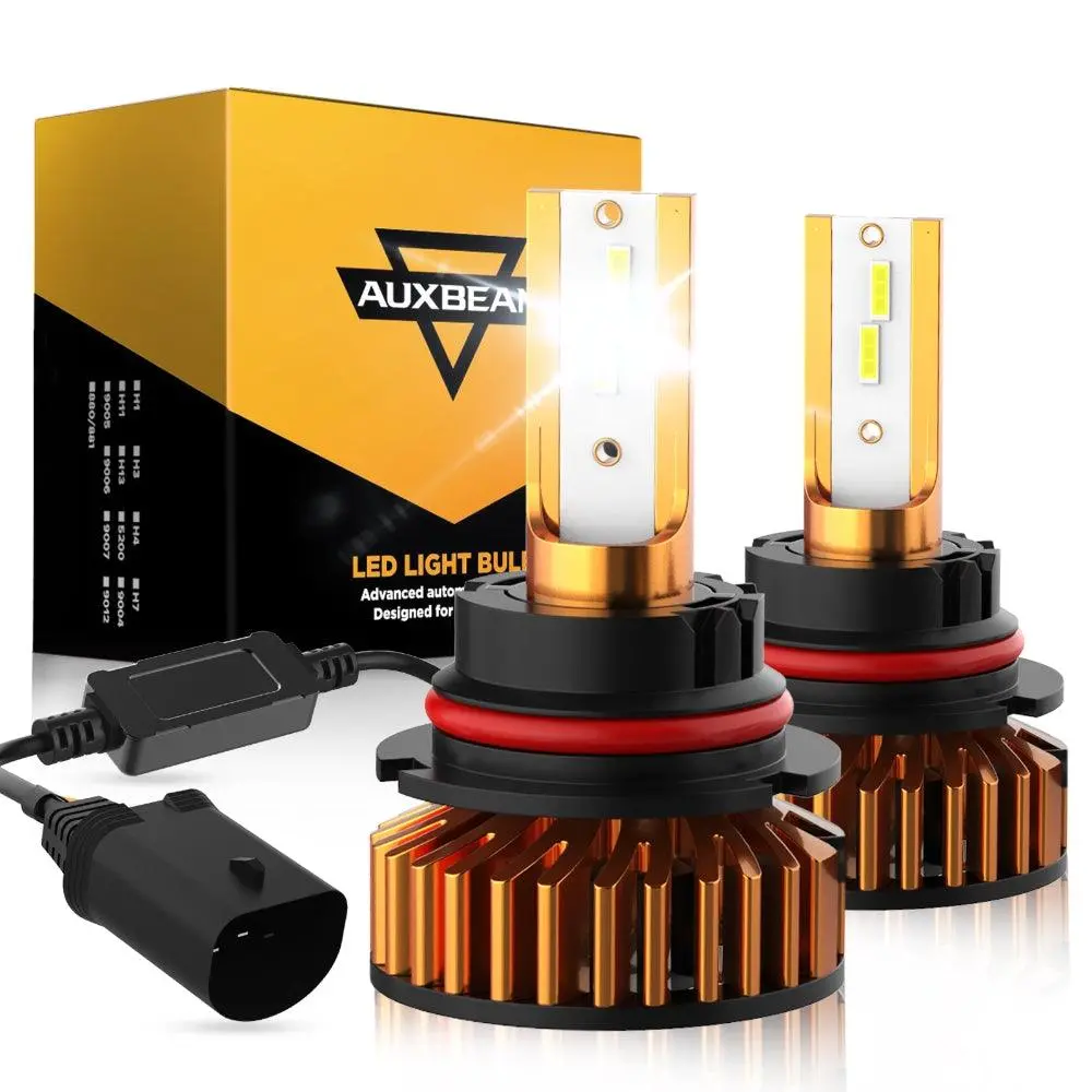 9004 Led Headlight Bulbs 52W 10000Lm F2 Series Mini Size 6500K Cool White |  2 Bulbs 1