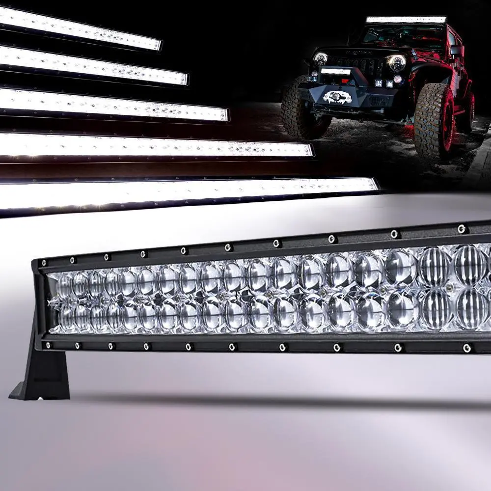 5D Series 22 Inch/32 Inch/42 Inch/50 Inch/52 Inch Combo Beam Straight/Curved Double Row Led Light Bar 1
