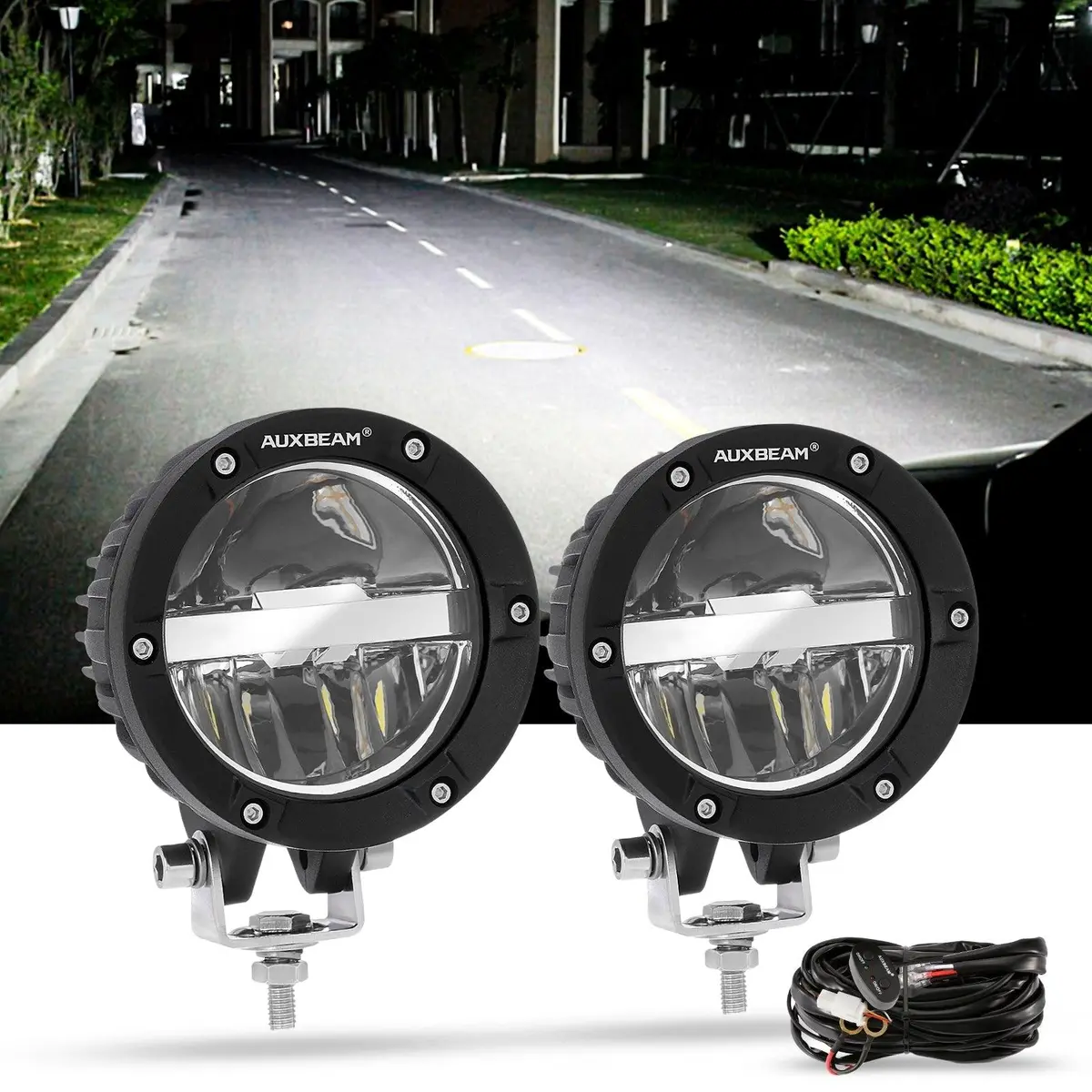 C4 Series | 4 Inch 100W Round Offroad Led Driving Lights Combo Beam 1