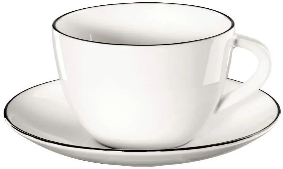 Asa Selection Koffiekop En Schotel A Table Ligne Noire 210 Ml 1