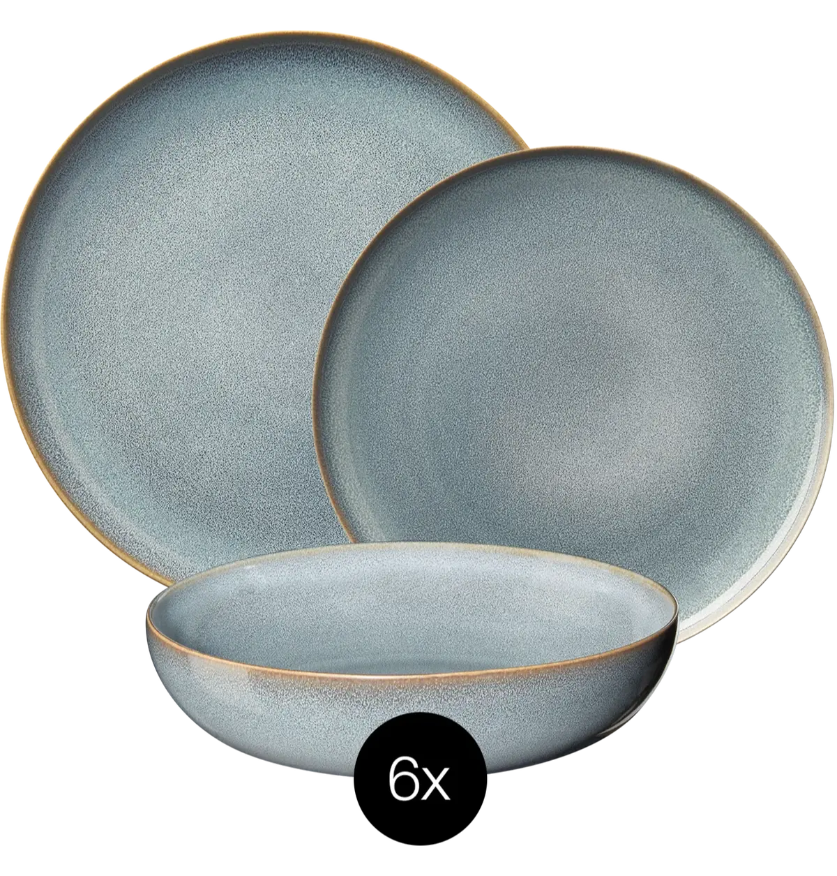 Asa Selection Serviesset Saisons - Denim 18 Delig / 6 Personen - 6 Dinerborden, 6 Ontbijtborden En 6 Kommen 1