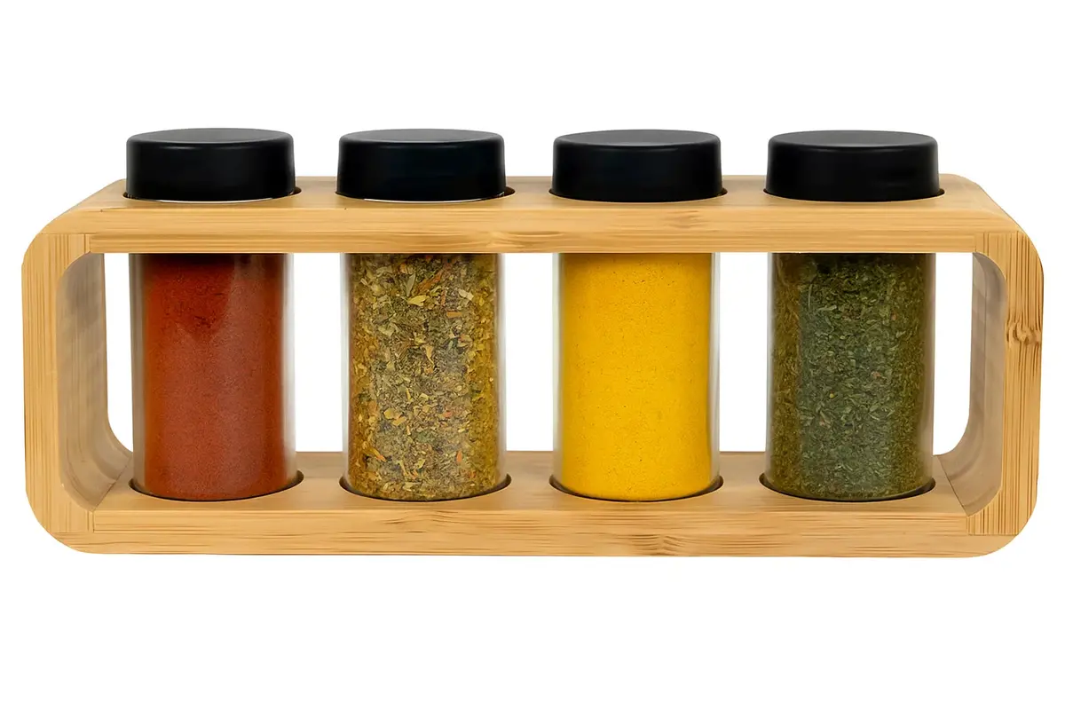 Cookinglife Kruidenrek Bamboe 4-Delig 1