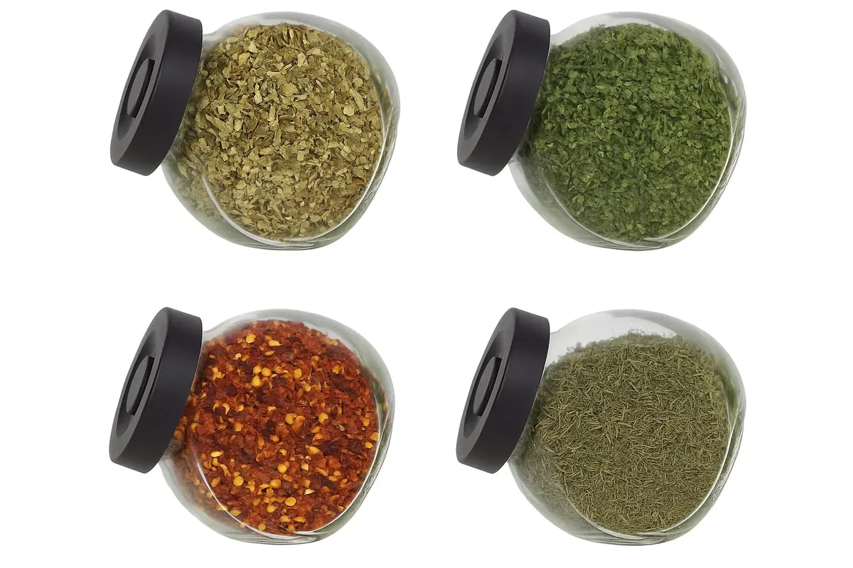 Cookinglife Kruidenpotjes Set - Glas Zwart 175 Ml - 4 Stuks 1