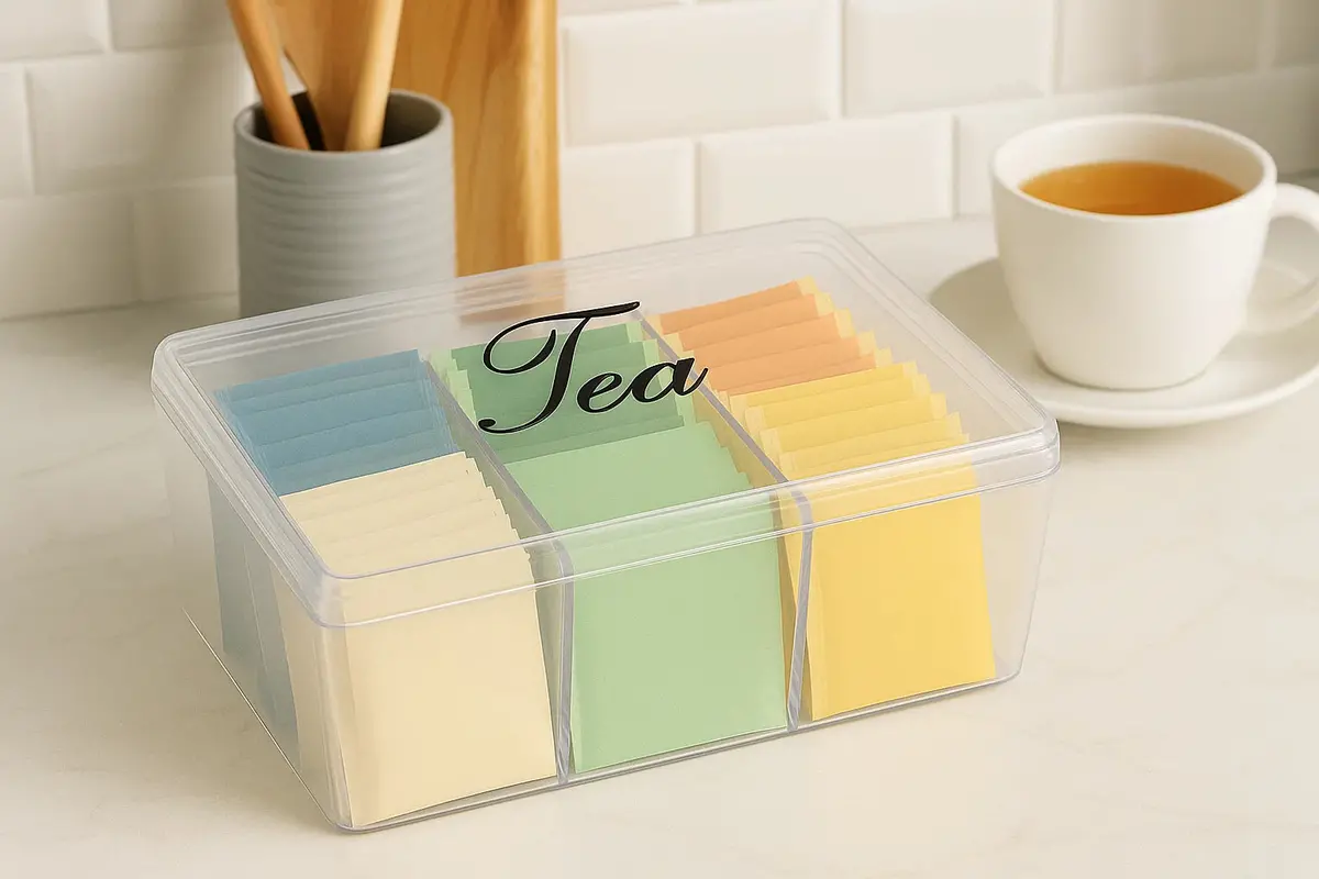 Cookinglife Theedoos - Theekist - Sakura Tea - 6 Vakken - 21 X 15 X 9 Cm 2