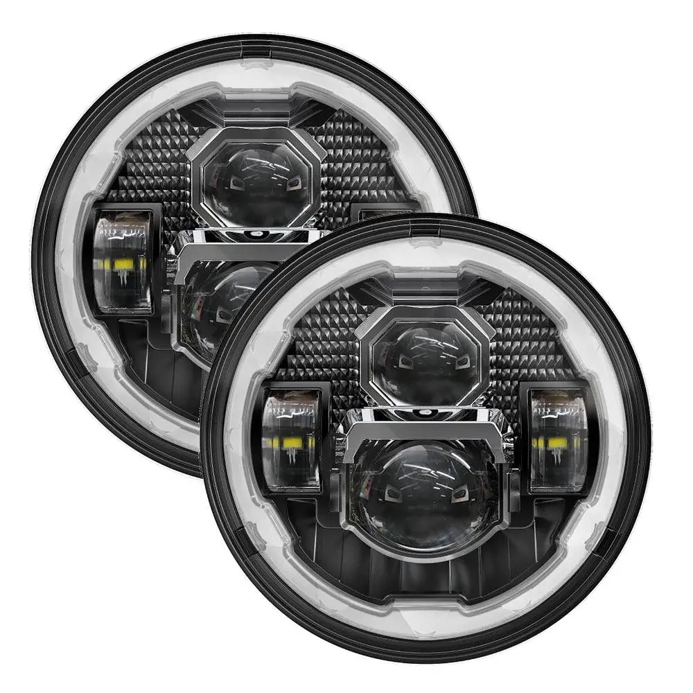 7 Inch Led Headlights With Drl&Turn Signal High Low Beam For Jeep Wrangler Jk Tj Lj Cj 1