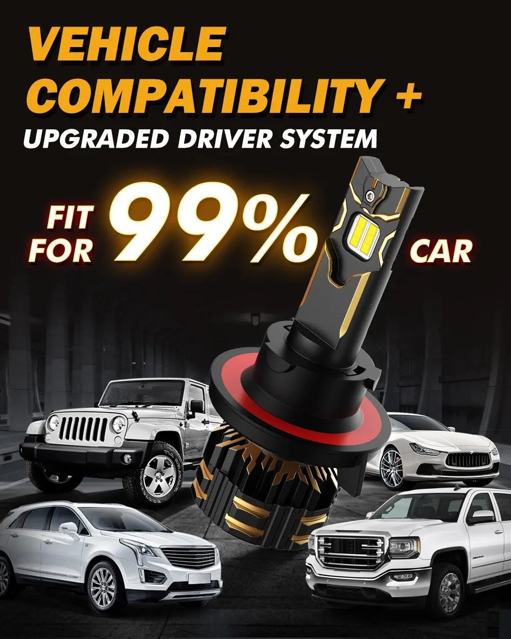 For 2005-2007 Ford Mustang Gt H13 Led Headlight Bulbs 9