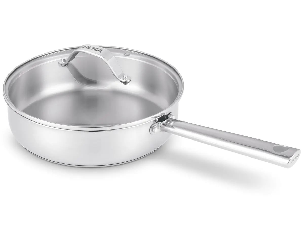 Beka Hapjespan / Sauteerpan Met Glazen Deksel Cicla Ø 24 Cm - Geschikt Voor Alle Warmtebronnen - Zonder Anti-Aanbaklaag 1