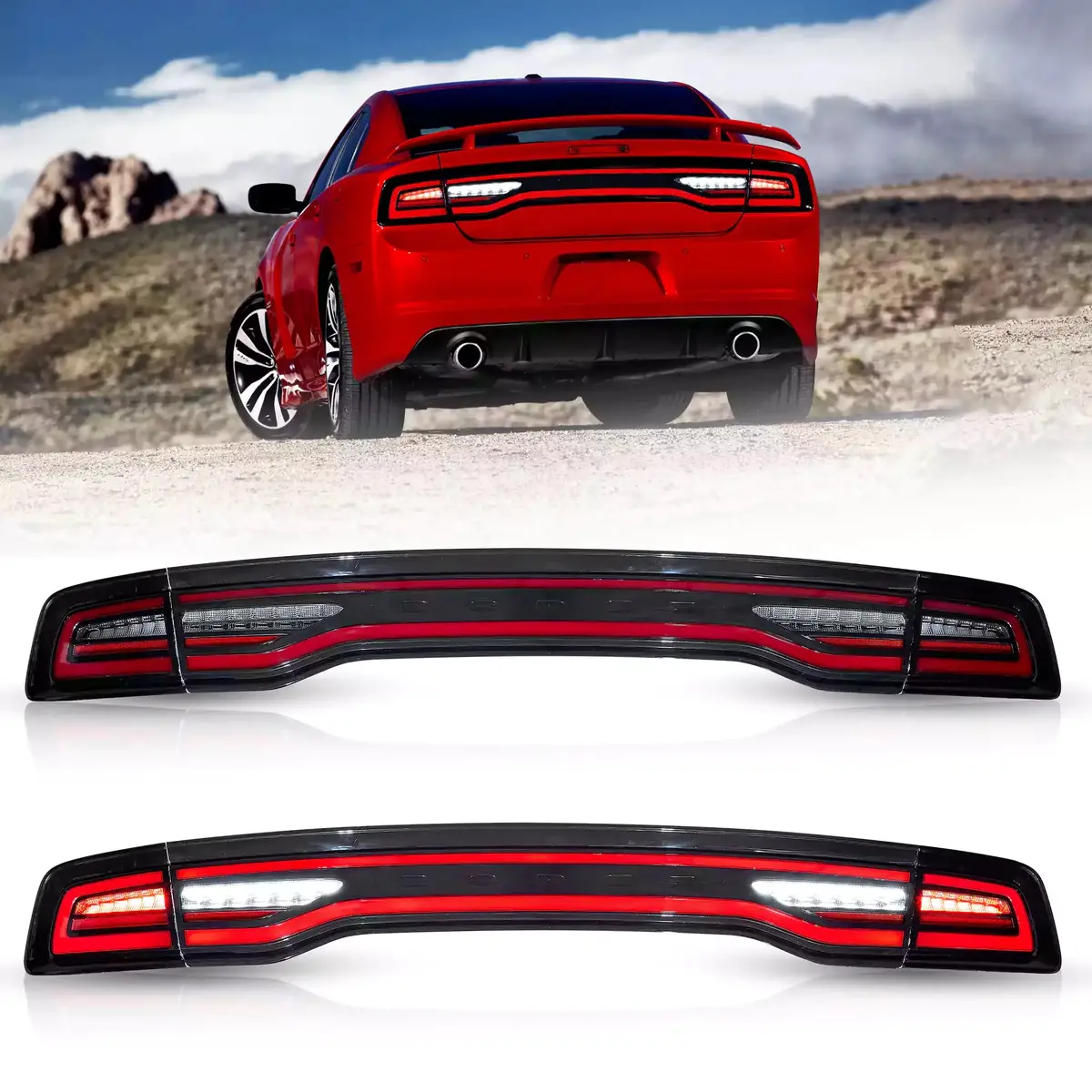 Led Tail Lights Assembly Full Led W/Start-Up Animation For 2011-2014 Dodge Charger 1