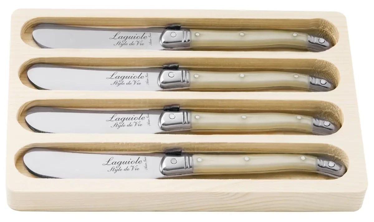 Laguiole Style De Vie Botermessen Parelmoer - 4 Stuks 1