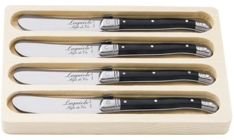 Laguiole Style De Vie Botermessen Zwart - 4 Stuks 1
