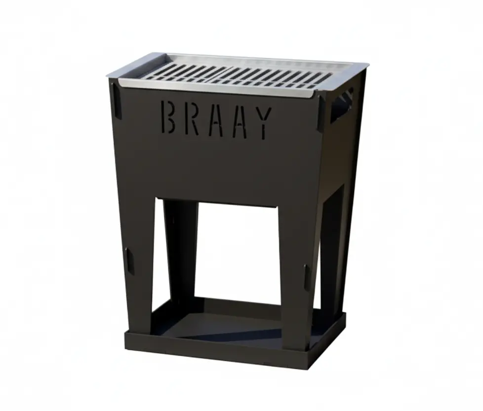 Design Zwart Gecoate Barbecue - Braay - Houtskool Bbq - 30X40x50 Cm 1
