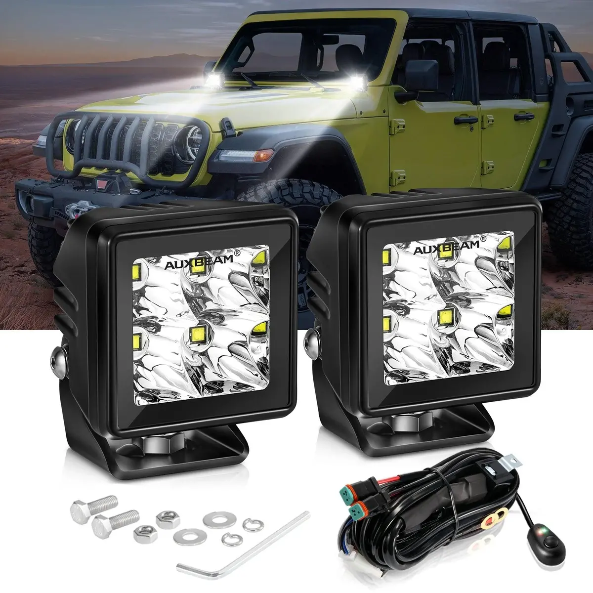 2 Inch 40W 4000Lm Led Pod White Spot Offroad Light 1