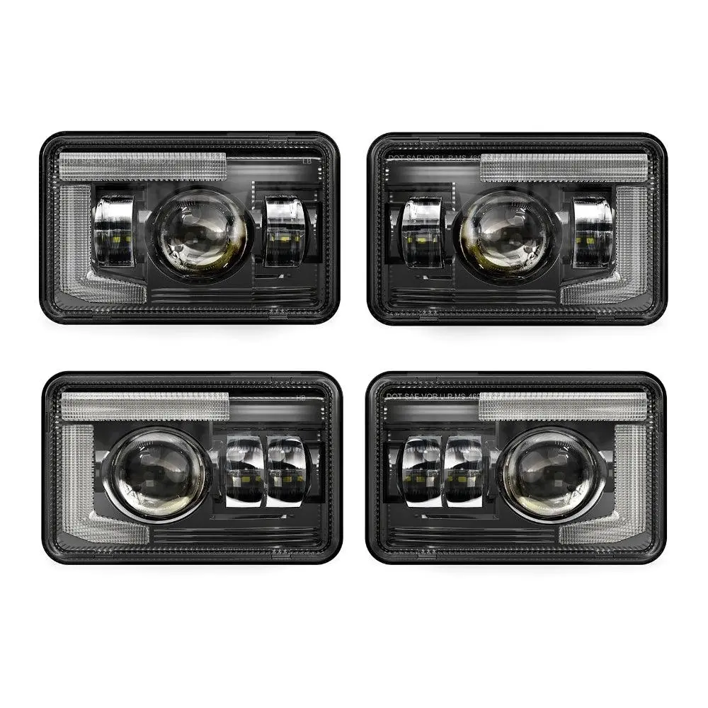 4X6 Inch Dot Sealed Beam Led Headlights With Drl For Peterbilt Kenworth Freightinger Ford Chevrolet 1
