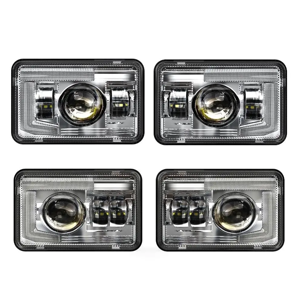4X6 Inch Dot Sealed Beam Led Headlights With Drl For Peterbilt Kenworth Freightinger Ford Chevrolet 1