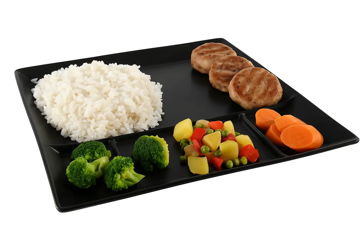 Cookinglife Bbq Borden / Fondueborden / Gourmetborden 5 Vakken - 24 X 24 Cm - 4 Stuks 1