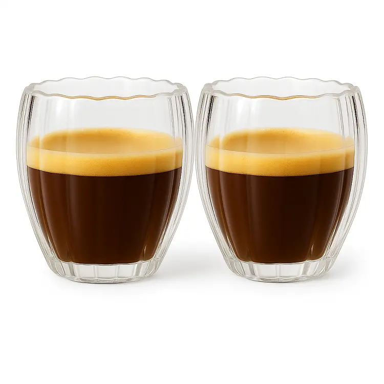 Cookinglife Dubbelwandige Espressoglazen Pumpkin 80 Ml - 2 Stuks 1