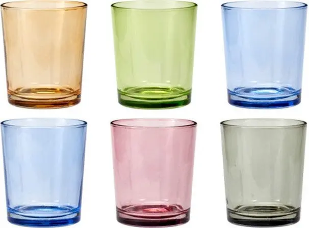 Cookinglife Waterglazen Set 6 Stuks Glas 360 Ml - Kleurige Drinkglazen Vaatwasserbestendig 1