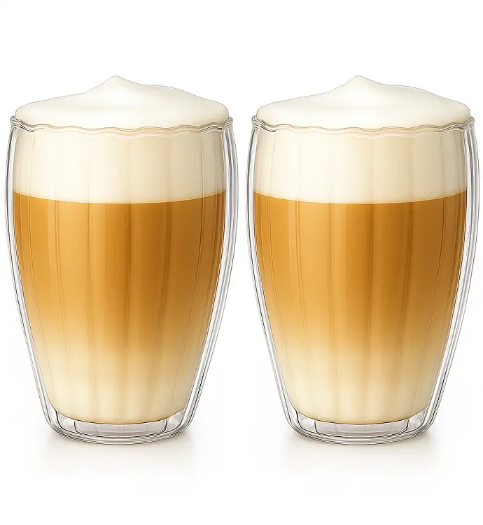 Cookinglife Dubbelwandige Latte Macchiato Glazen / Koffieglazen Pumpkin 300 Ml - 2 Stuks 1