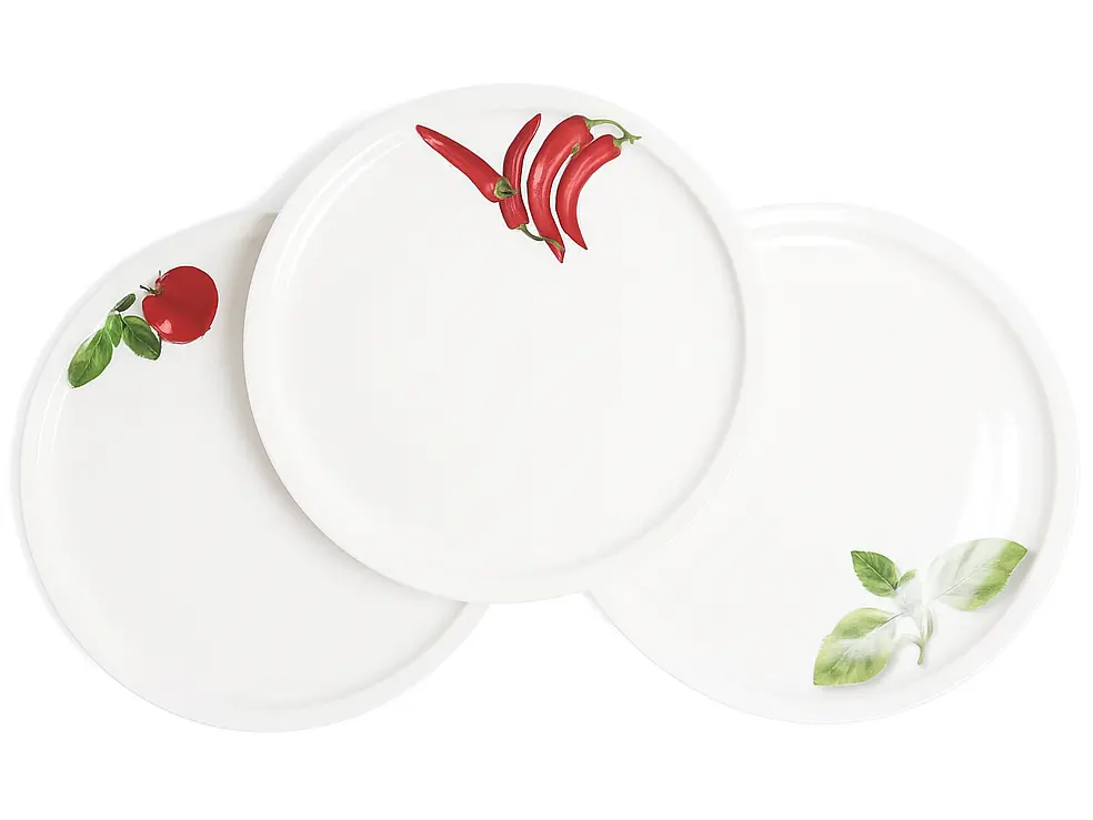 Cookinglife Pizzaborden Tomaat - Peper - Basilicum Ø 30 Cm - 6 Stuks 1