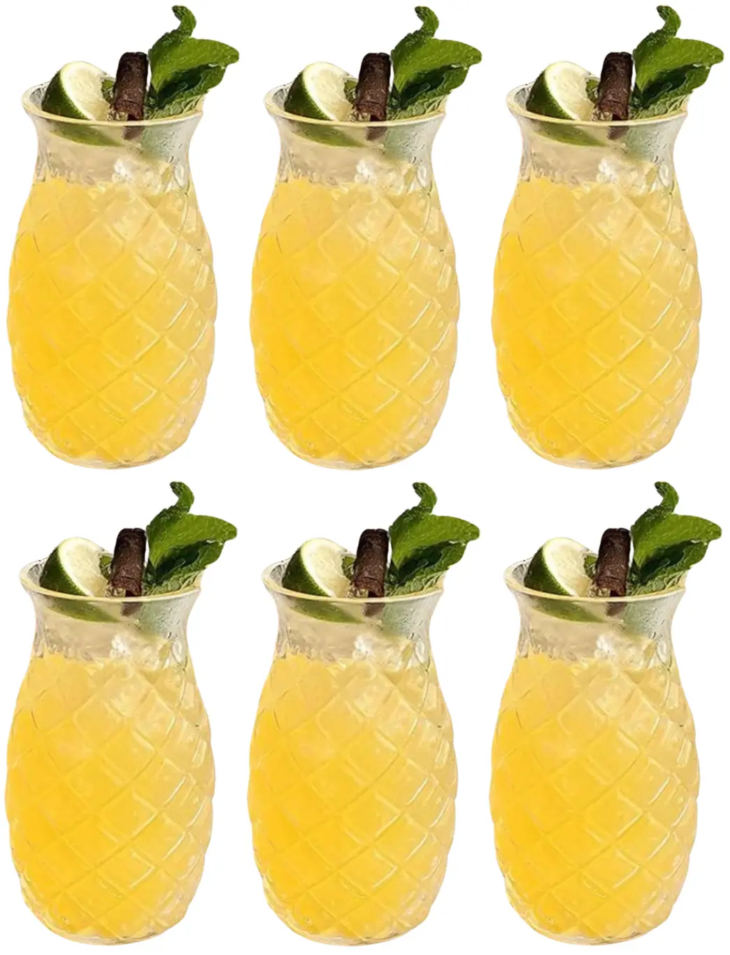 Cookinglife Cocktailglazen / Tiki Ananas Glazen - 400 Ml - 6 Stuks 1