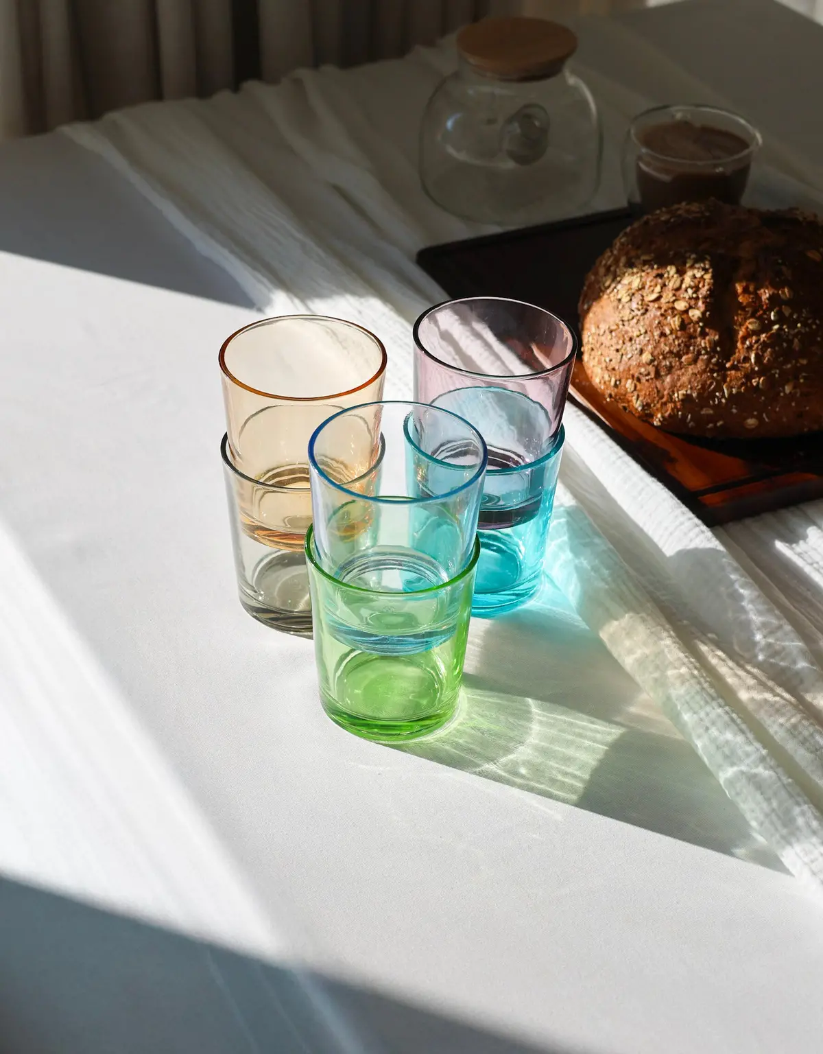 Cookinglife Waterglazen Set 6 Stuks Glas 360 Ml - Kleurige Drinkglazen Vaatwasserbestendig 2