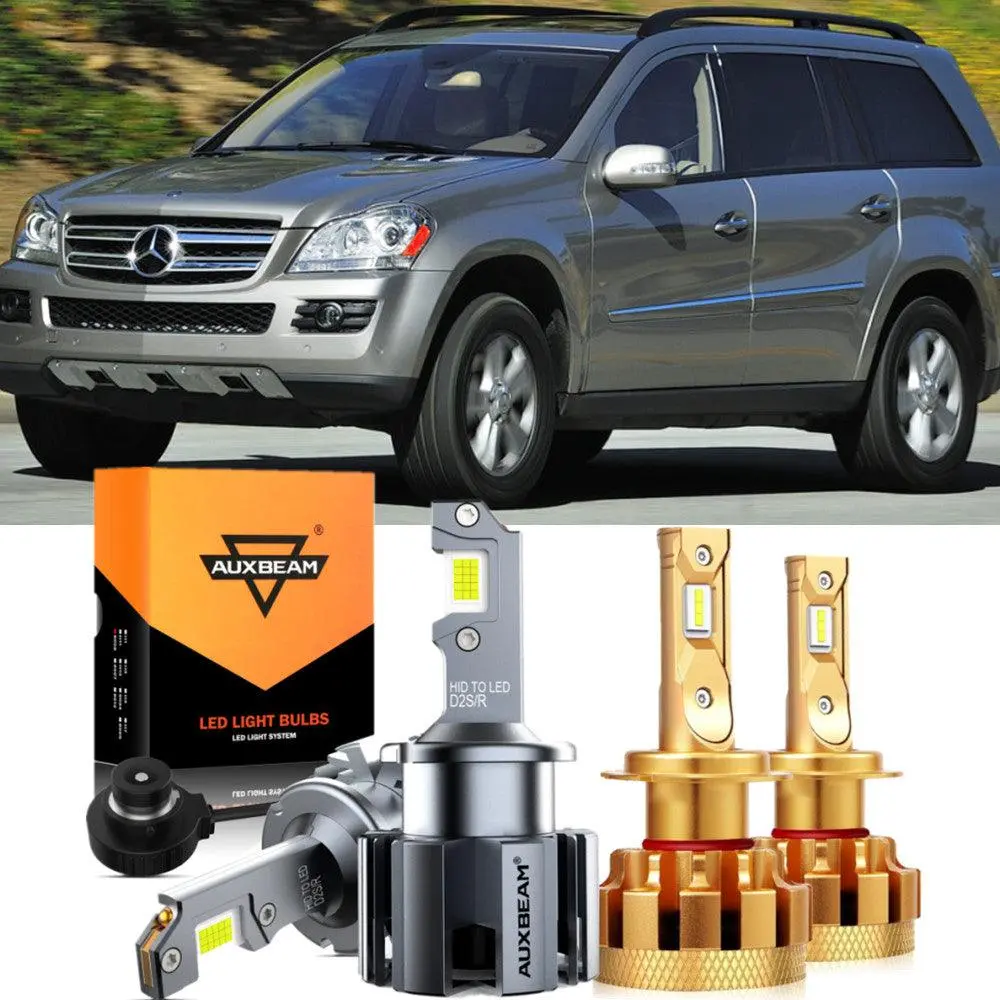 For 2007 Mercedes-Benz Gl450 With Hid Headlamps Led Light Bulbs High Low Beam Bundle 1