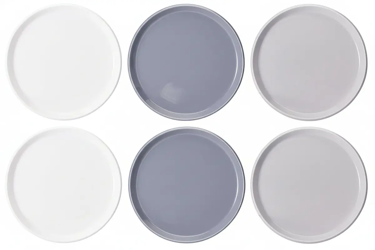 Cookinglife Dinerborden Siaki - Wit / Blauw / Grijs Ø 26.5 Cm - Porselein - 6 Stuks 1