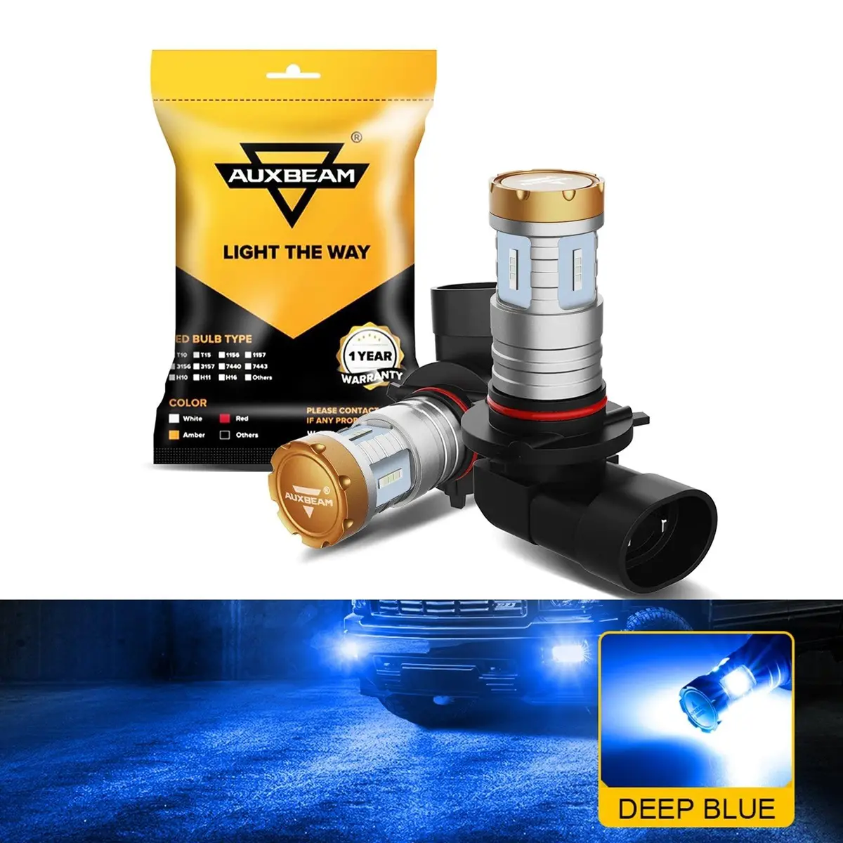 H10 9145 9140 Hb3 Led Fog Light/Drl Bulbs 20W 4000Lm Deep Blue Crown Series | 2 Bulbs 1