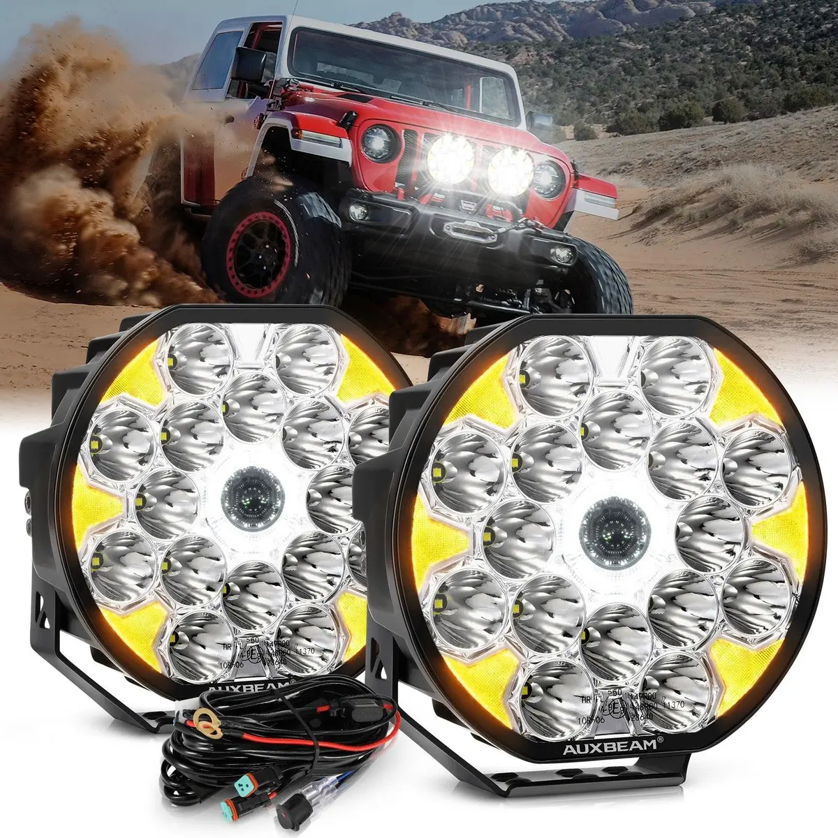 360-Ultra Series 8.5 Inch 220W Led Spot Driving Light Off Road Lights With White Drl&Amber Turn Signal Light 1