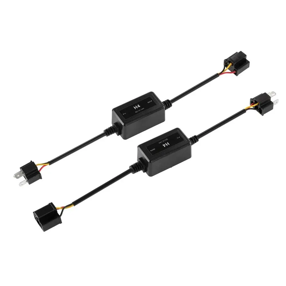 H4/9003 C10-Model Enhanced Led Headlight Bulbs Canbus Decoder Anti-Flicker Hyper Flash No Warning Harness Resistor Conversion Kit 2Pcs/Set 1