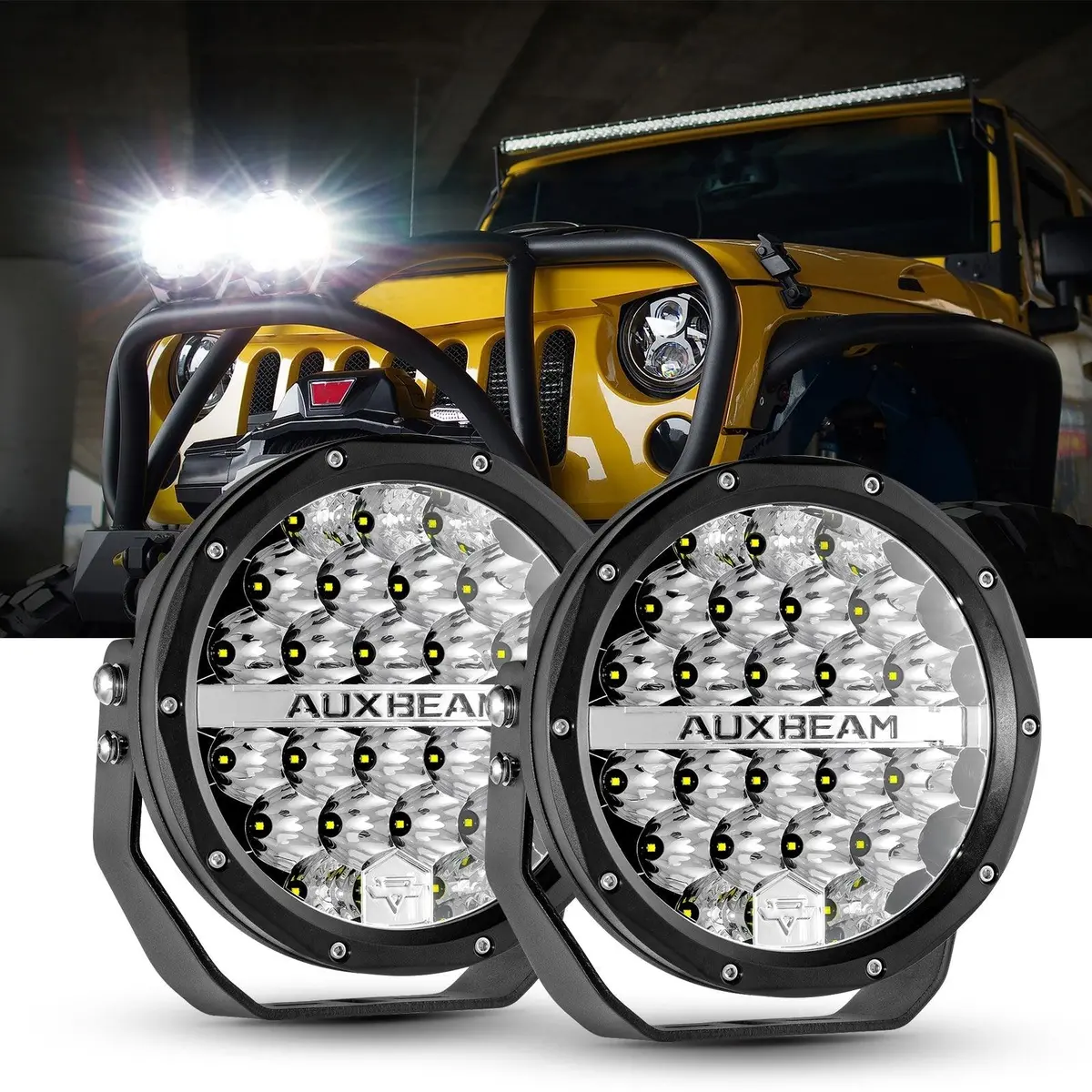 (2Pcs/Set) 7 Inch 240W Round Offroad Led Driving Lights With Drl+Amber/Black Covers(Optional) For Suv Atv Utv Trucks Pickup Boat 1