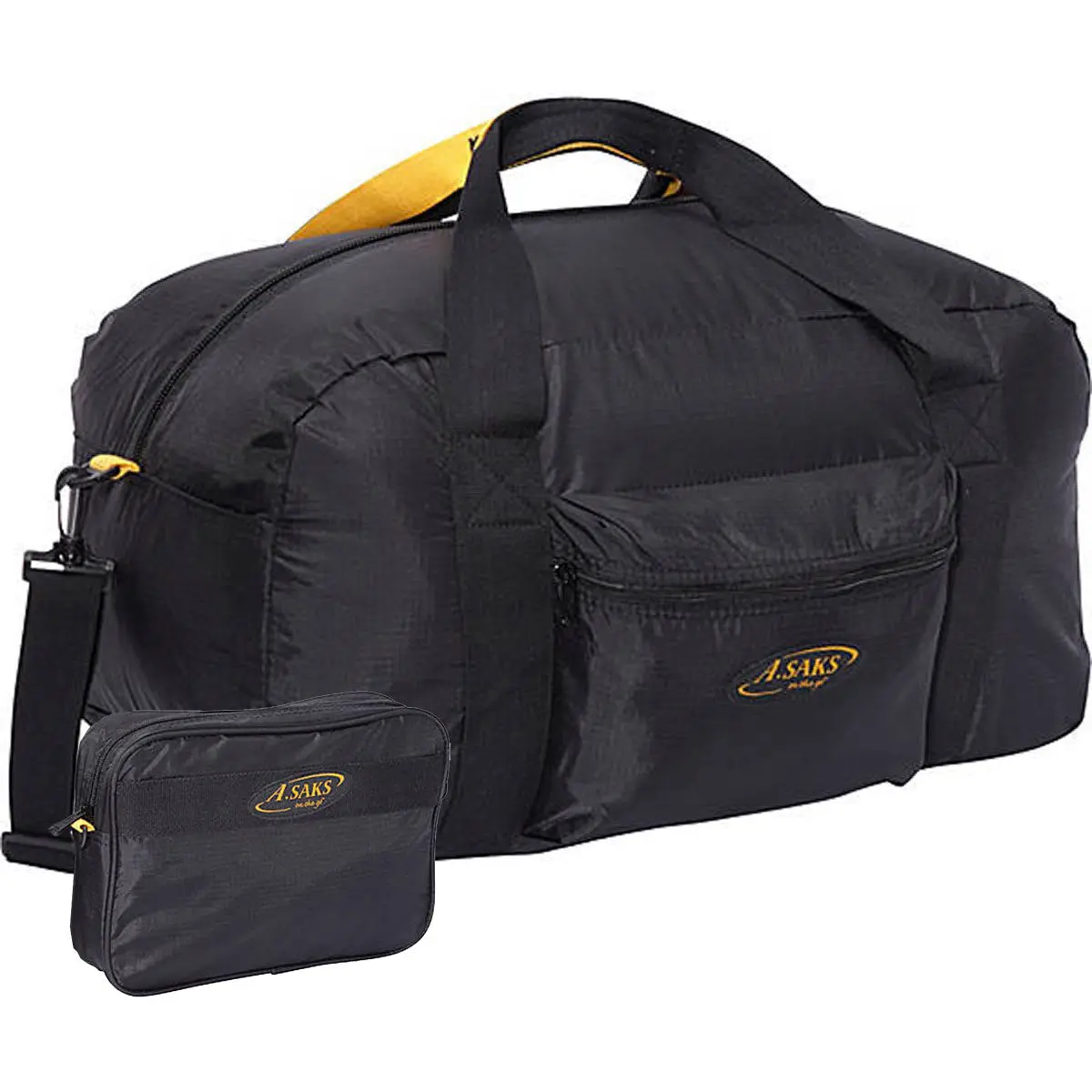 A. Saks 22 Inch Carry On Nylon Duffel Bag W/Pouch 1