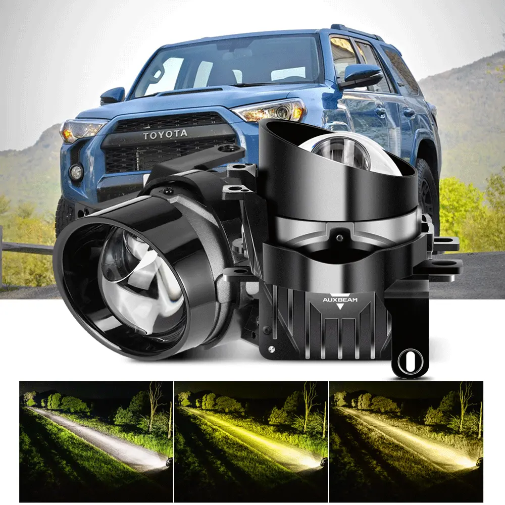 3 Inch 104W Bi-Led Projector Lens Fog Light 3-Colors Switchback For 2012-2022 Toyota Tacoma/ 2010-2022 Toyota 4Runner / 2014-2022 Toyota Tundra 1