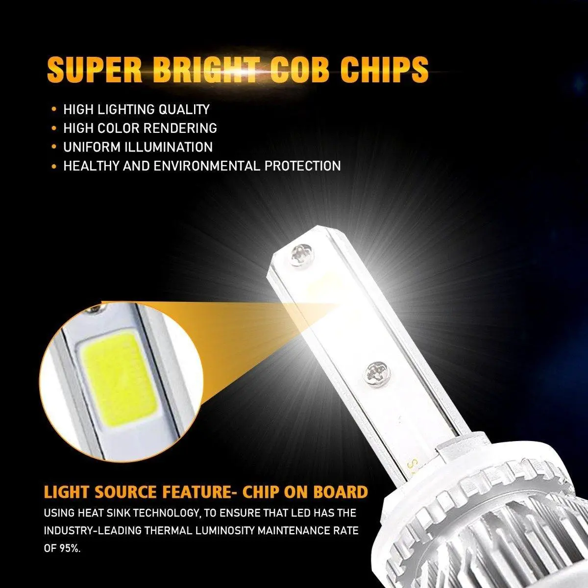 9005+9006 Led Headlight Bulbs 72W 8000Ml S2 Series Super Brightest Cob 6500K Cool White | 4 Bulbs 2