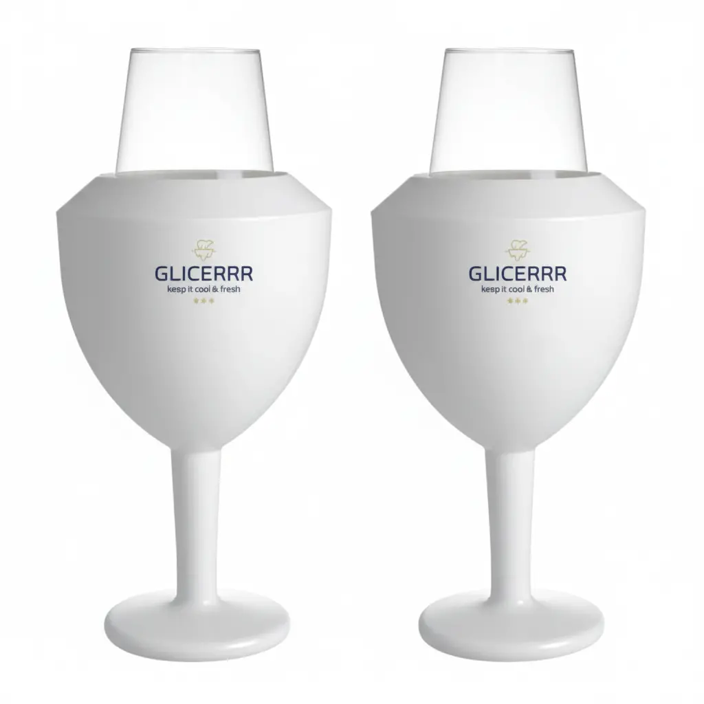 Glicerrr Wijnglas Koeler En Houder Set + Glas - 2 Stuks 1