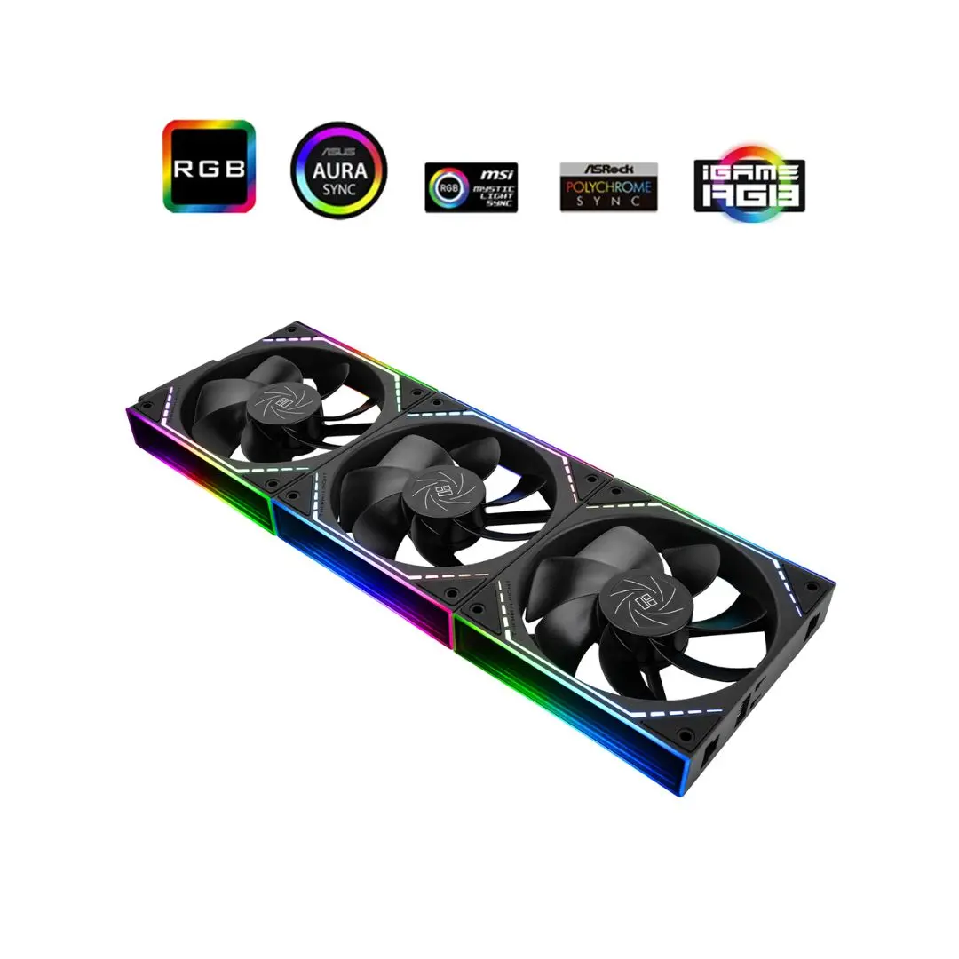Thermalright Tl-M12qr X3 Reverse Fan Kit 120Mm 3 Fan Argb - Black 1