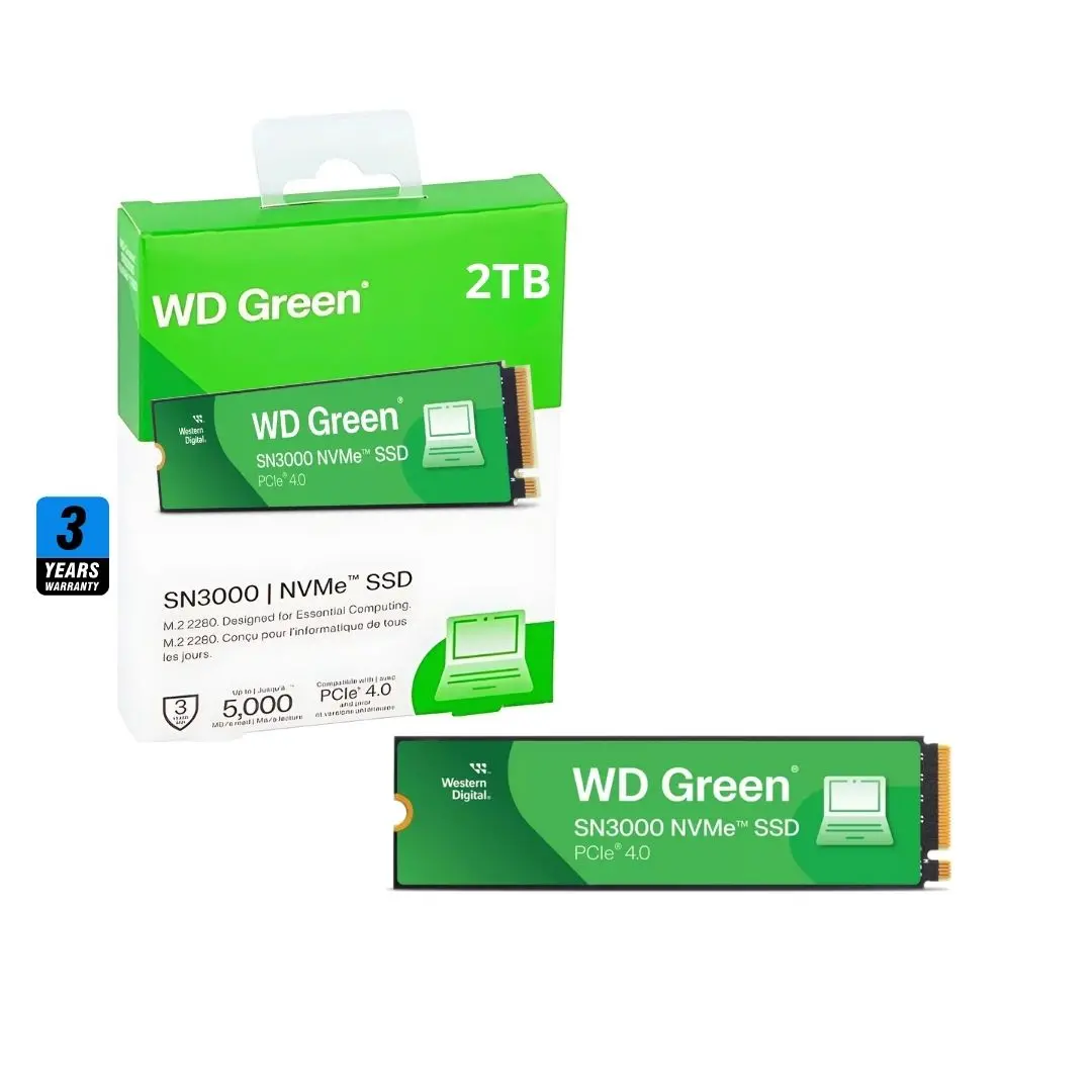 Wd Green Sn3000 2Tb , 5000Mb/S M.2 Nvme , Pcie 4.0 1