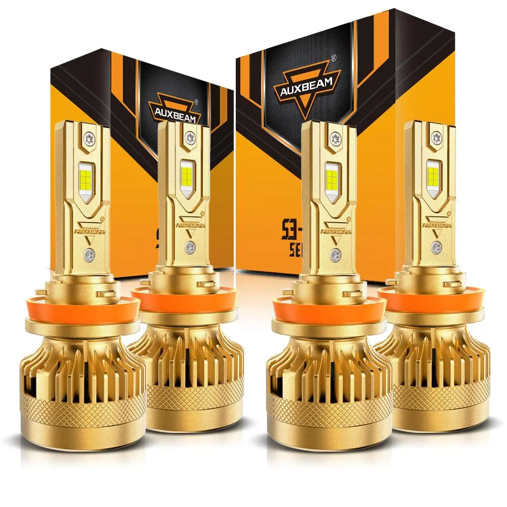 🆕H11+H11 Led Headlight Bulbs S3 Pro Series Dual Decoder Can-Bus Error Free 12V 120W 24000Lm 6500K Cool White |4 Bulbs 1