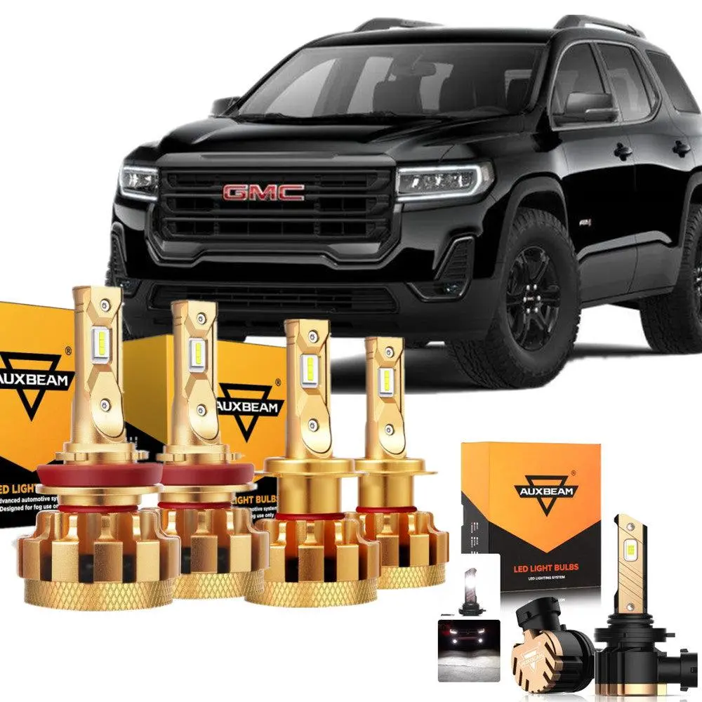 For 2007-2012 Gmc Acadia F-16 Plus Series Built-In Canbus Automotive Grade 14000Lm Led Light Bulbs High Low Beam Bundle 2