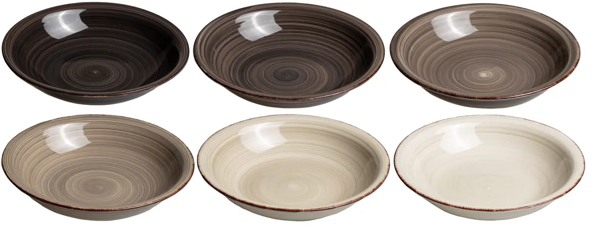 Cookinglife Diepe Borden / Pastaborden Delice Grijs Ø 21 Cm - 6 Stuks 1