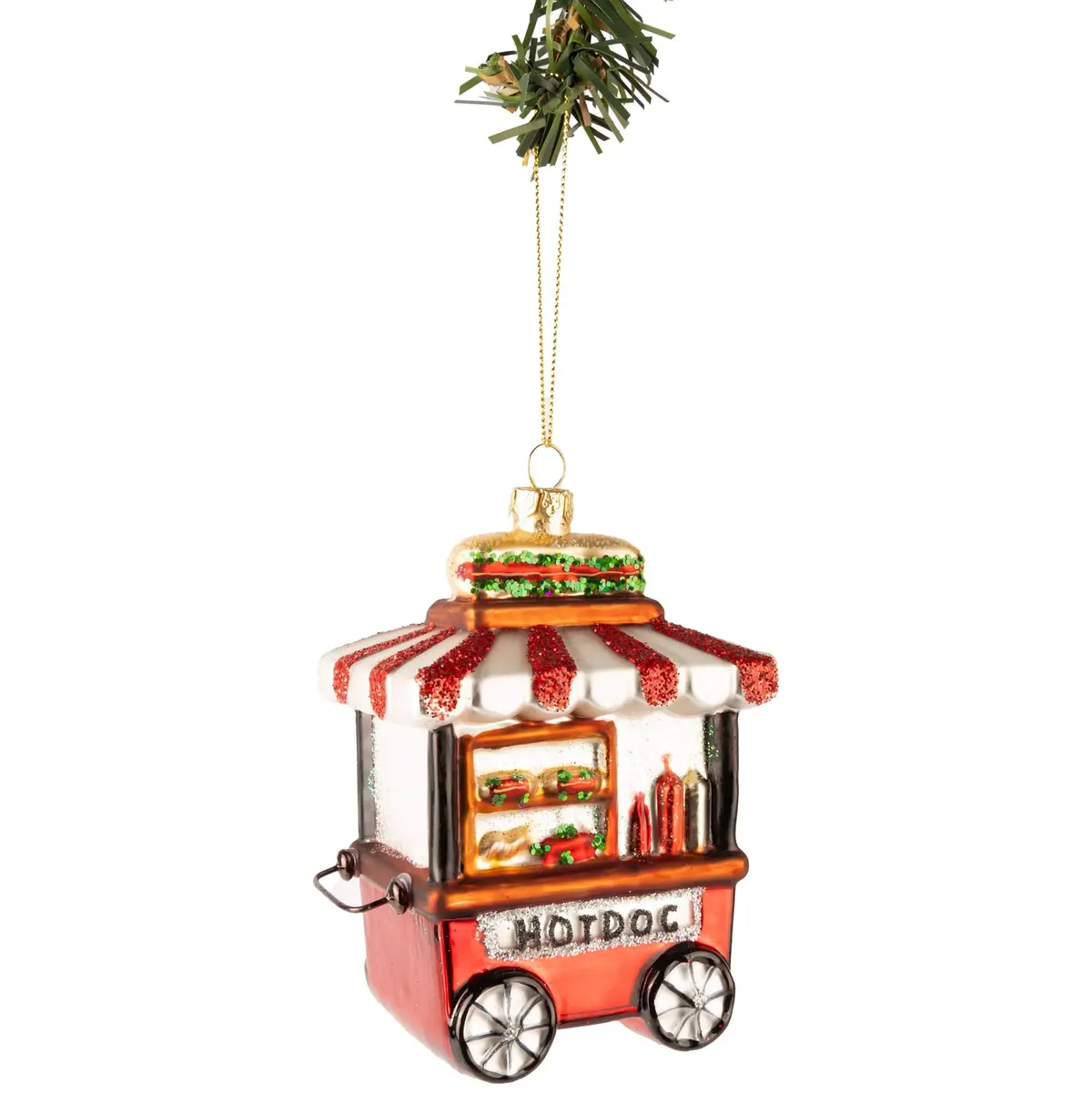 Nordic Light Kerstbal Hot Dog Kraam 13 Cm 1