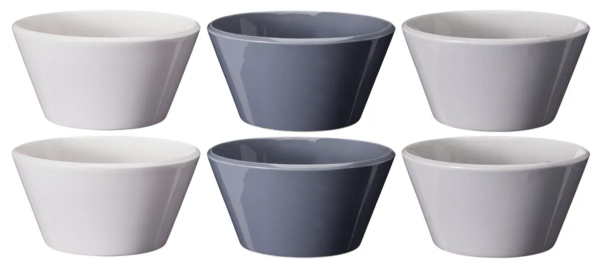 Cookinglife Soepkommen / Kommen - Siaki Wit / Blauw / Grijs Ø 14 Cm - Porselein - 6 Stuks 1