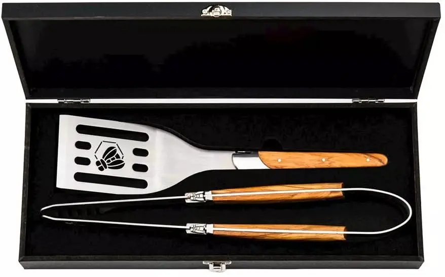 Laguiole Style De Vie Bbq Set Luxury Line - Olijfhout 1