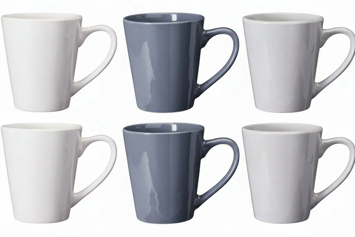 Cookinglife Mokken Siaki - Wit / Blauw / Grijs 350 Ml - Porselein - 6 Stuks 1